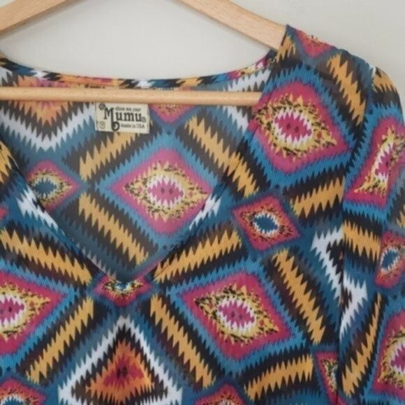 Show Me Your MuMu | Aztec Print Semi-Sheer Blouse - Picture 4 of 7
